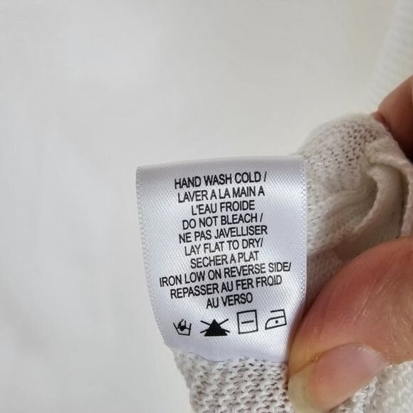 GF Collection White Sleeveless Beach Coverup Sz L V-Neck Lace Up Sides Poolside - Picture 9 of 9